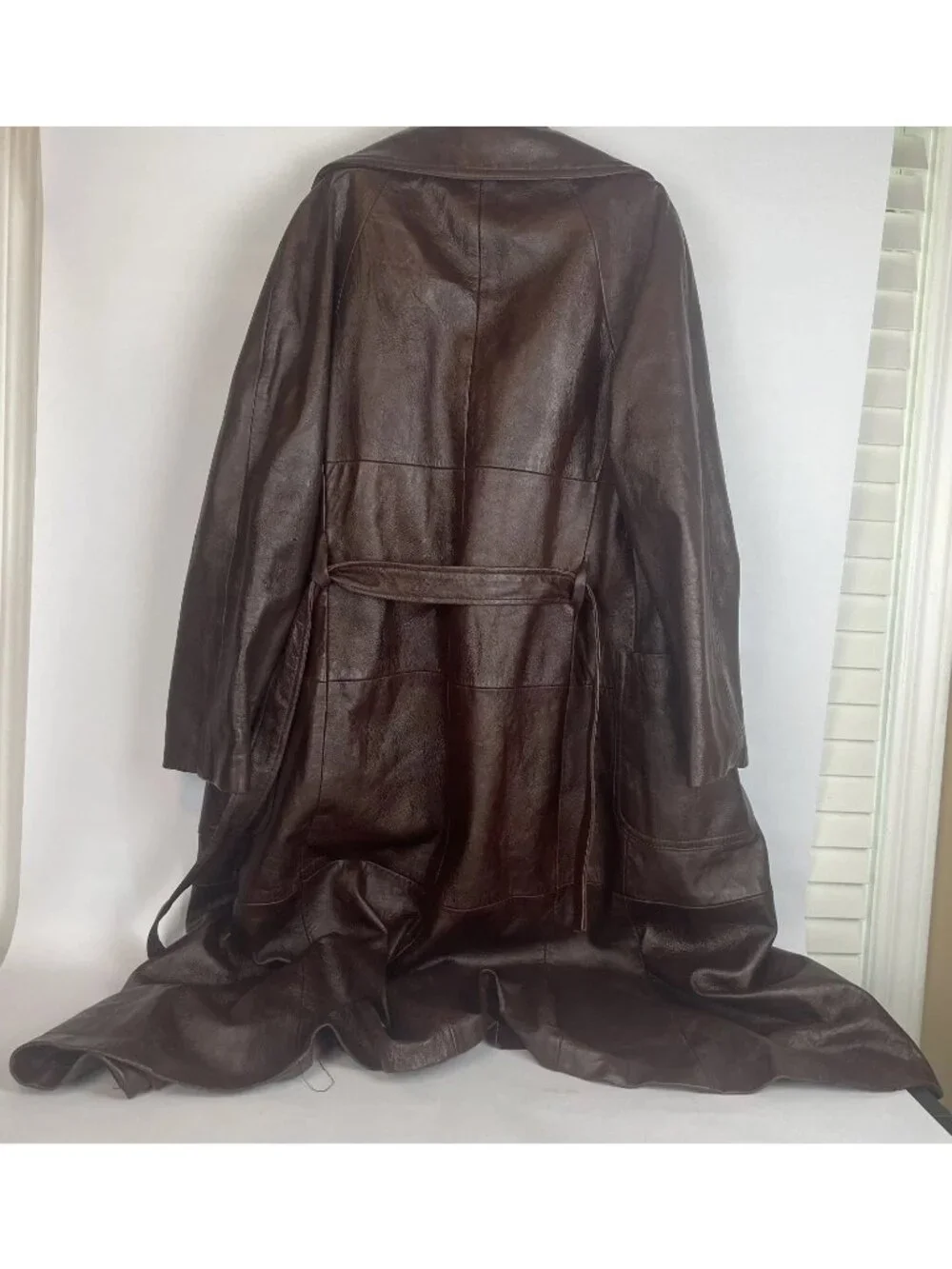 1960s Altman of Dallas Maroon Leather Western Duster Coat – Size 12 - Picture 2 of 3